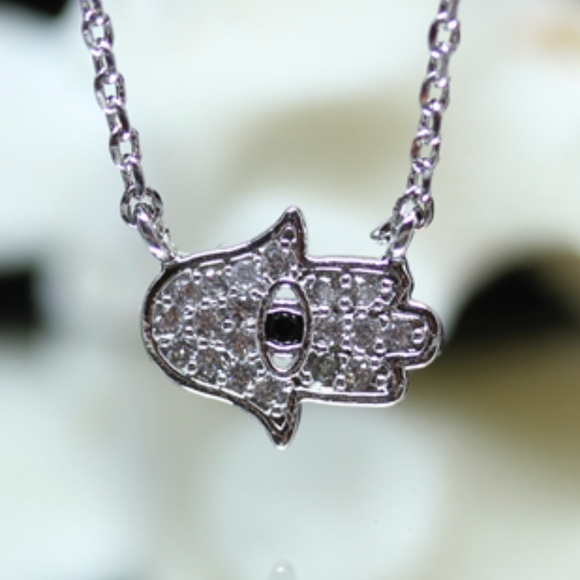 14kt Gold Dipped Pave Swarovski Hamsa Necklace